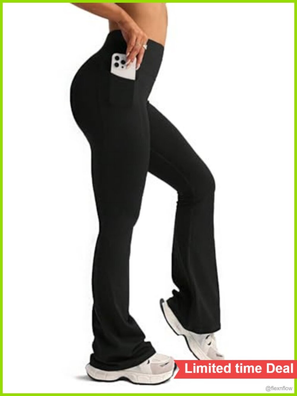 Buttery Soft High Waisted Flare Yoga Pants with Pockets 4-Way Stretch